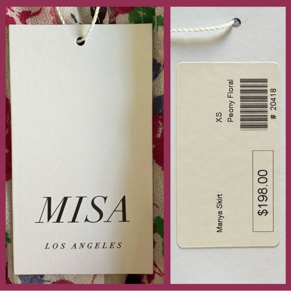 XS Misa Los Angeles Skirt- Manya -Peony Floral mini skirt NWT $198 Extra small - Picture 4 of 9